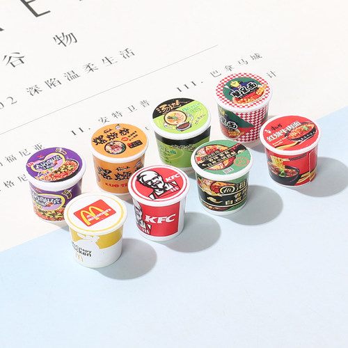 仿真泡面螺蛳粉食玩摆件 奶油胶diy手机壳发卡发饰树脂配件材料包 - 图0