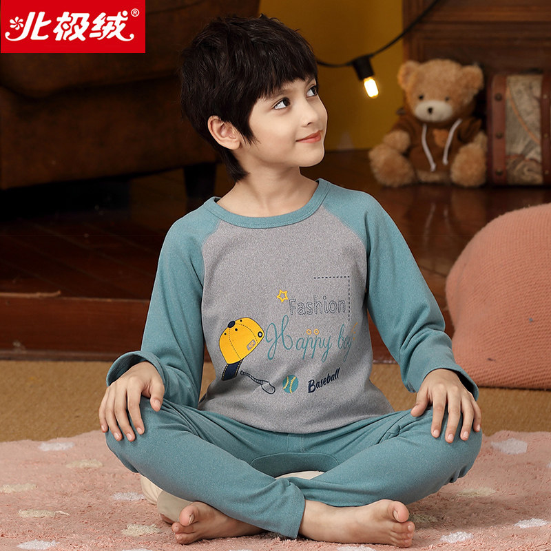 男童磨绒宝宝加厚中大童加绒秋衣秋裤儿童保暖内衣套装男孩秋冬季 - 图2