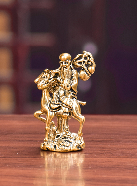 黄铜南极仙翁桌面摆件福禄骑鹿寿星佛像客厅祈福纳福祝福家居摆饰