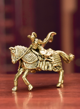 黄铜骑战马冲锋花木兰女将军古代模型沙盘人偶场景造景摆件工艺品