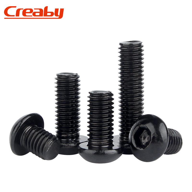 304不锈钢圆头内六角螺丝 黑色半圆头螺栓盘头螺钉M2.5M3M4M5M6M8 - 图1