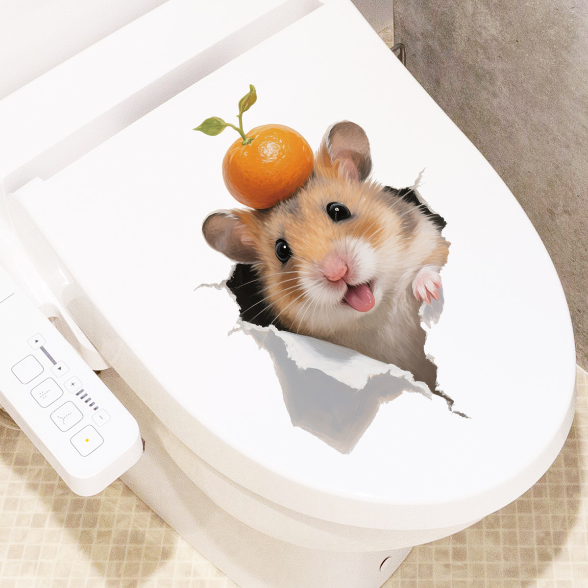 可爱动物仿3D立体墙贴纸自粘厕所马桶盖装饰贴纸贴花可撕房间装饰,淘宝优惠券,粉丝福利购,淘宝优惠卷