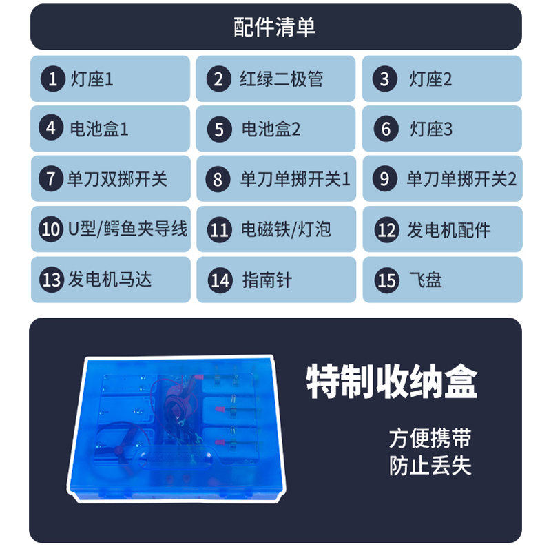 简单小学四年级下电路科学实验盒电学串并联小灯泡亮了实验器材套-图1