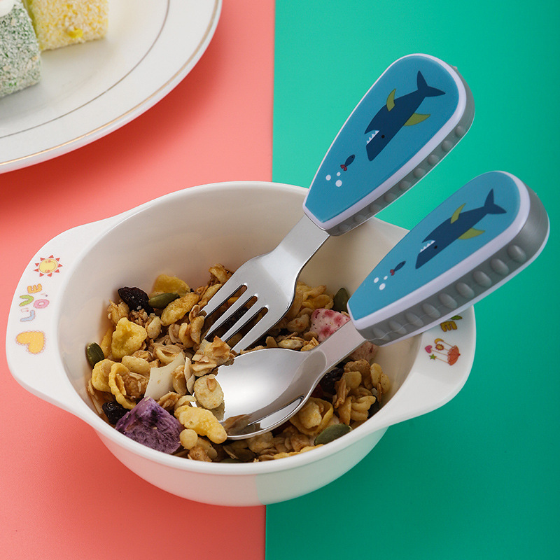 Cartoon Tableware Set Food Training Spoon Dessert Spoon for - 图1