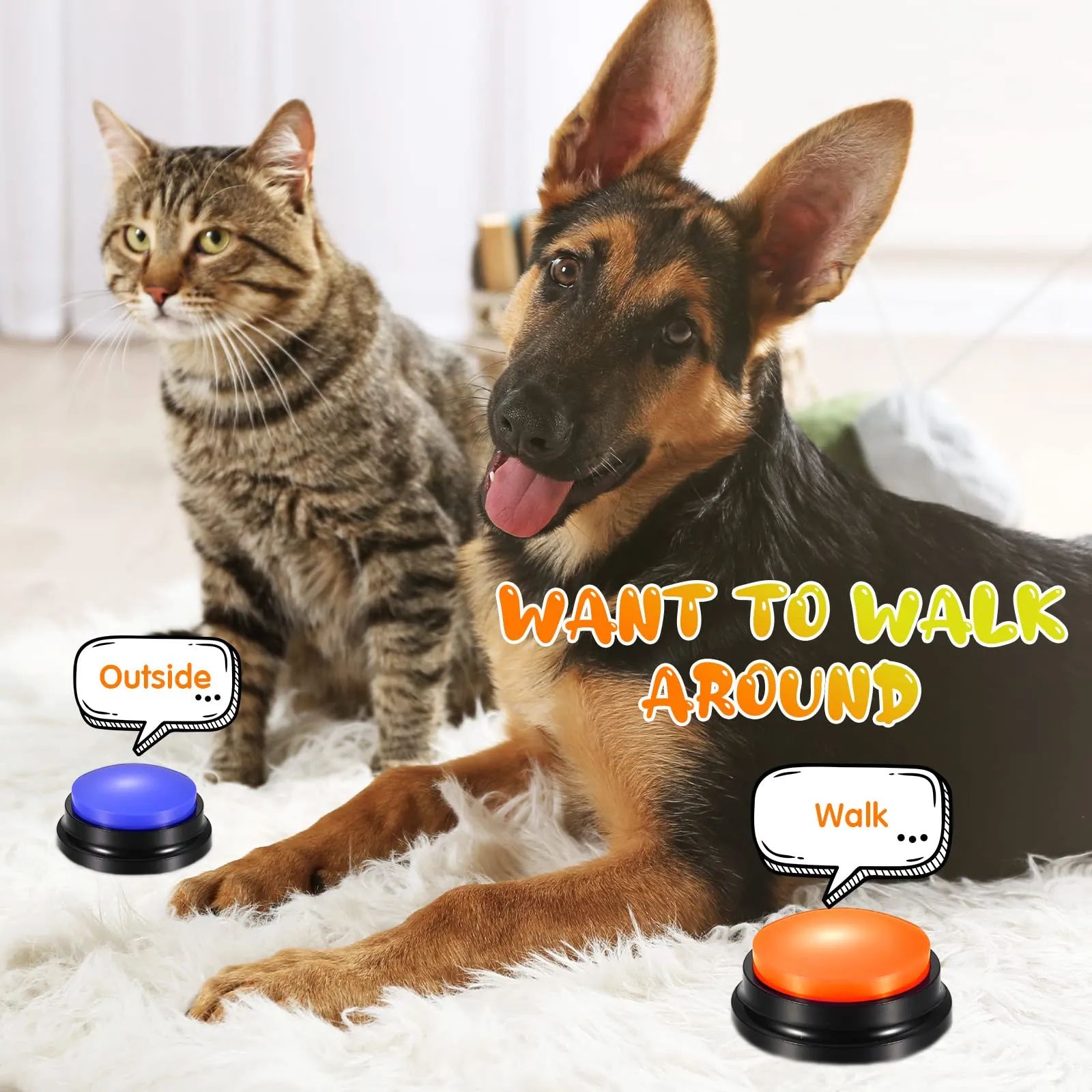 Voice Recording Button Dog Buttons for Communication Pet Tra - 图1