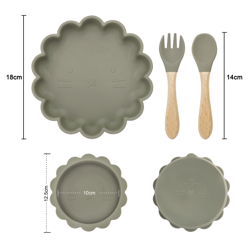 Kawaii Animal Shape Baby Plates For Food Silicone Cookware S - 图1