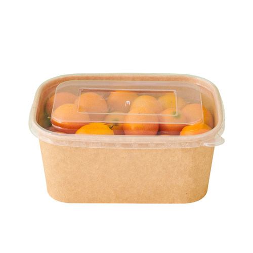 一次性打包盒加厚牛皮纸餐盒长方形外卖便当盒轻食饭盒外出携带盖 - 图3