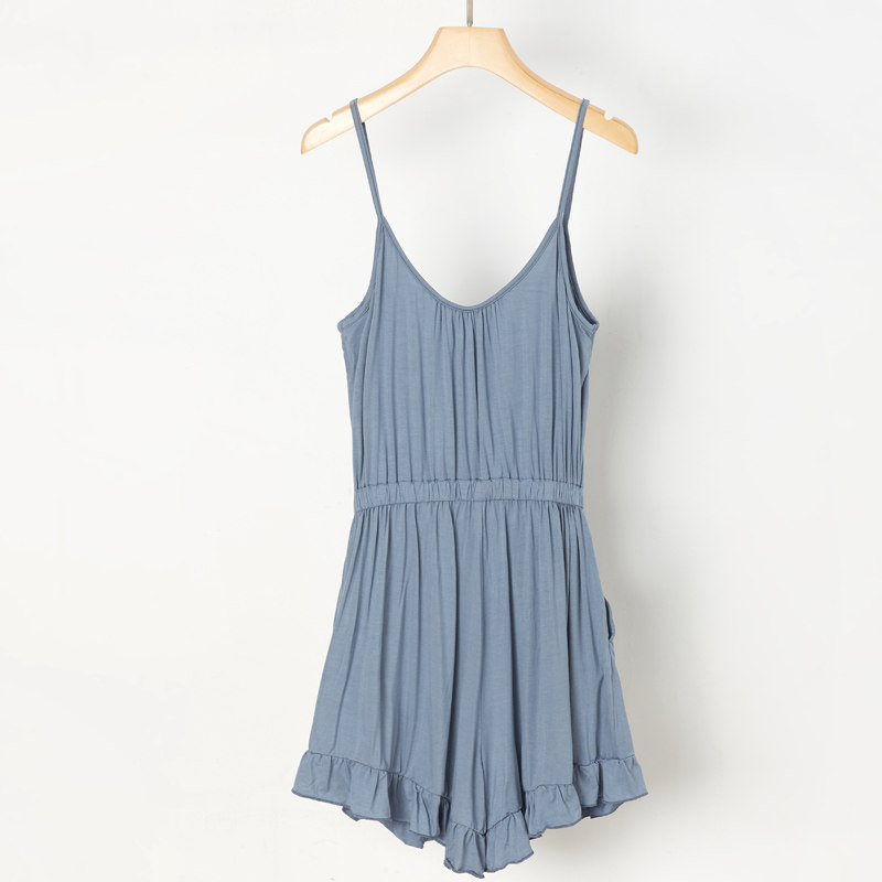 夏性感吊带连体短裤木耳边春秋睡裙 dahuahome睡衣/家居服套装