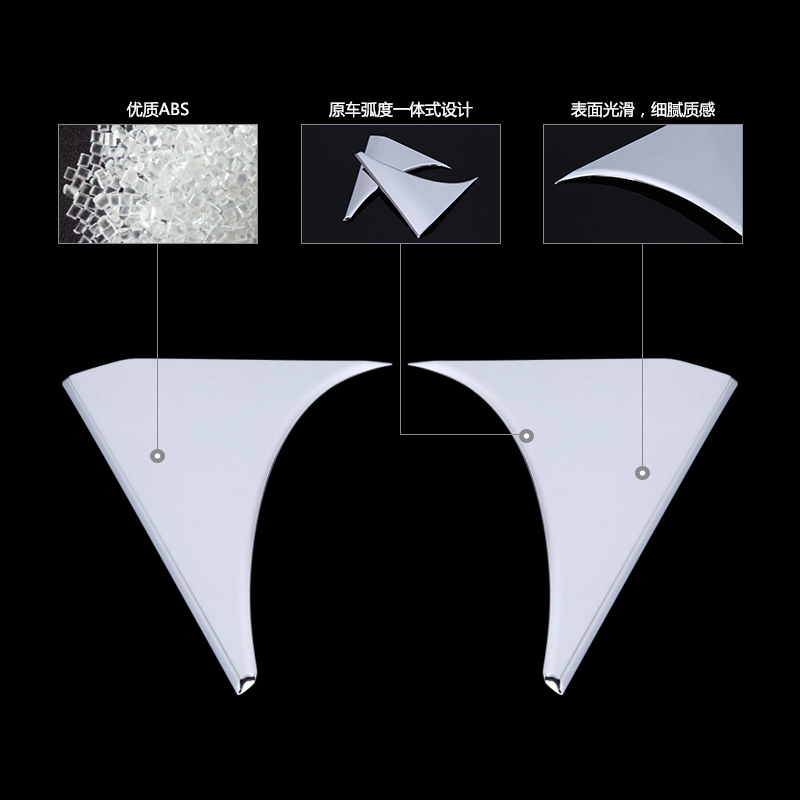 尾翼饰片专用于2016-23年新逍客改装22款尾门三角翼饰盖装饰贴片-图2