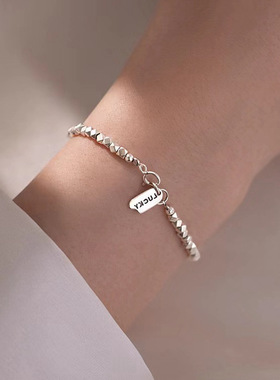 碎银子手链女时尚轻奢小众高级感2025年新款碎银几两简约精致手串