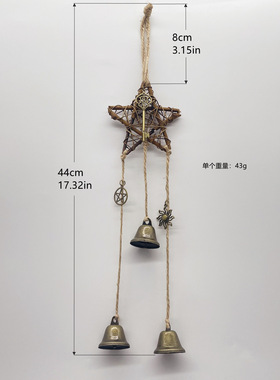 女巫风铃铛保护门把手挂钩威卡风铃家居房间窗台装饰挂件吊饰装饰