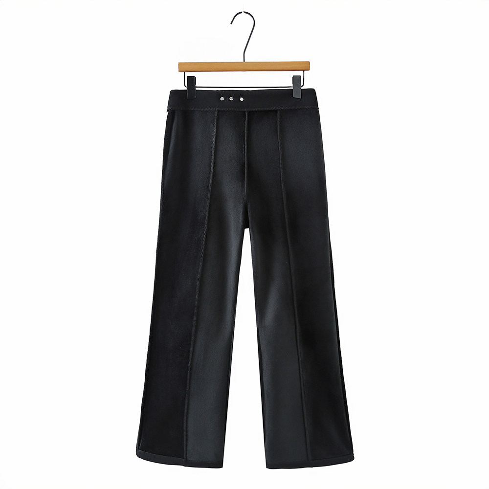 大码女装加绒加厚微喇西装裤子新款冬季胖MM喇叭裤显瘦弹力直筒裤,淘宝优惠券,粉丝福利购,淘宝优惠卷