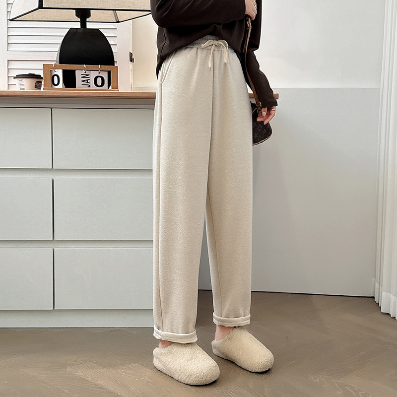 大码裤子女秋冬加绒萝卜卫裤显瘦胖mm大码米色奶奶裤毛呢哈伦裤女,淘宝优惠券,粉丝福利购,淘宝优惠卷
