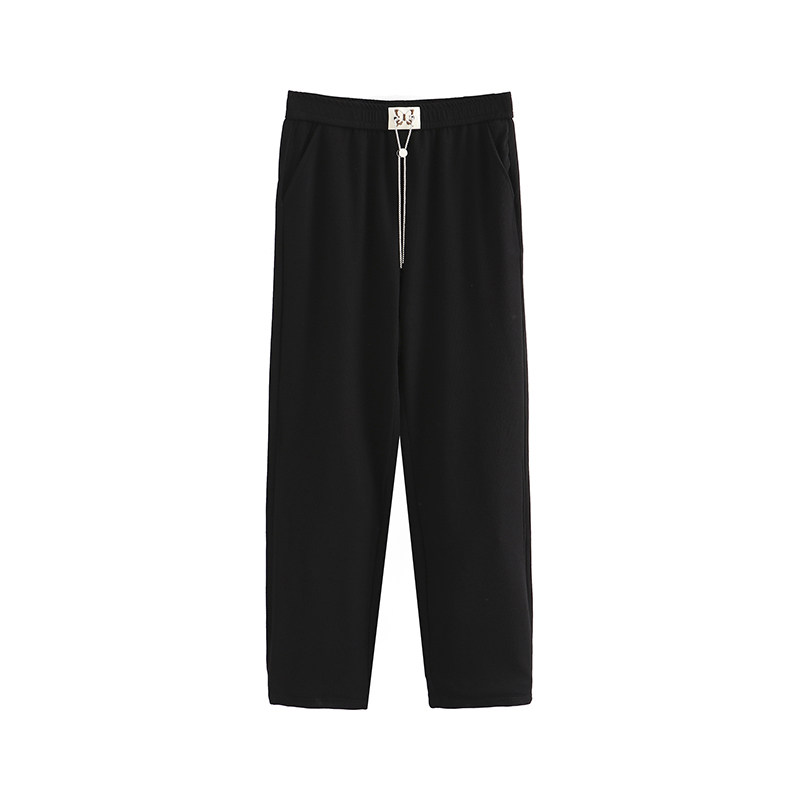 胖mm大码窄版阔腿裤女夏装设计感松紧高腰显瘦直筒垂感烟管长裤子,淘宝优惠券,粉丝福利购,淘宝优惠卷