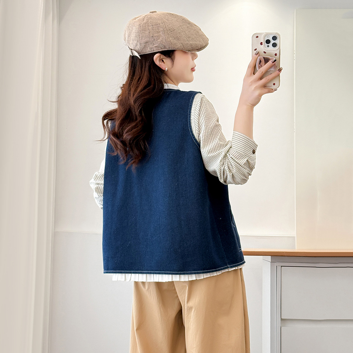 大码胖mm时尚百搭显瘦纯色牛仔马甲女士春季新款宽松遮肉减龄上衣,淘宝优惠券,粉丝福利购,淘宝优惠卷