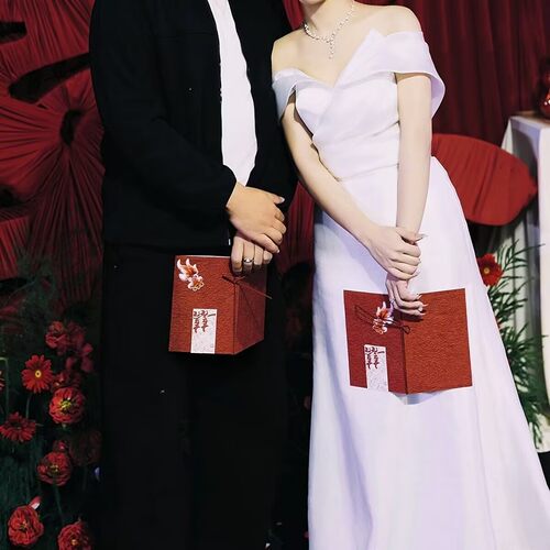原创设计新中式婚礼誓言卡手卡结婚接亲高级简约誓词宣誓卡致辞本 - 图0