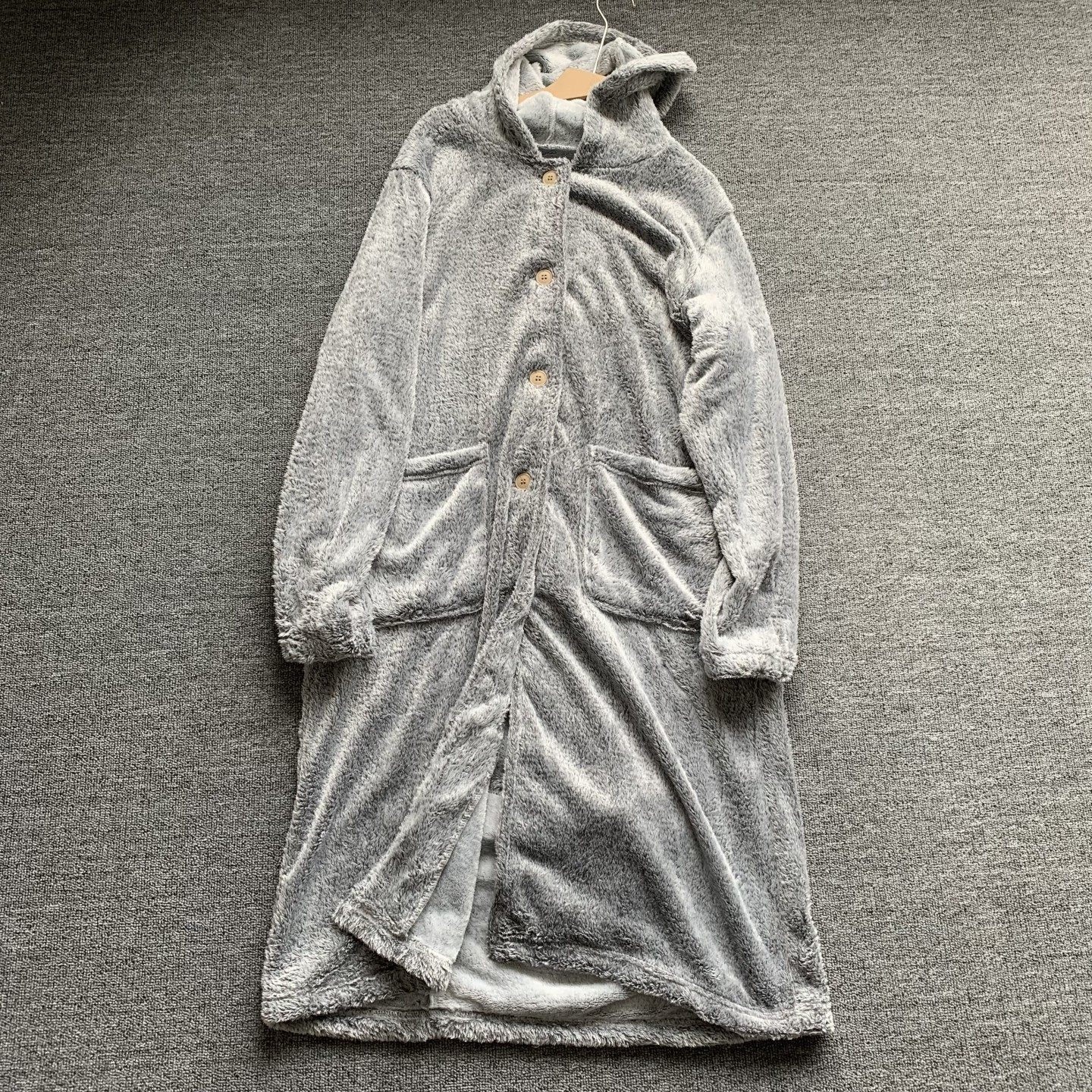 日单外贸秋冬季男女连帽家居服情侣睡袍系扣睡裙可收纳抱枕自发热,淘宝优惠券,粉丝福利购,淘宝优惠卷