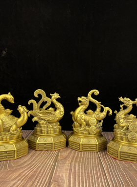 白虎四方位四大神兽玄武摆件铜