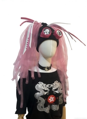 暗码牌/粉妆玉砌双马尾亚文化定制赛博哥特Cyberlox fall头饰
