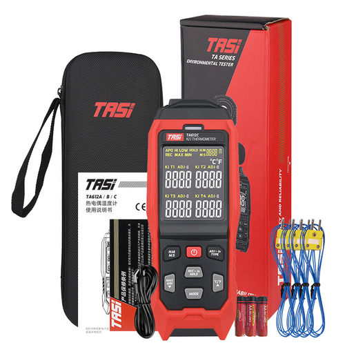 特安斯TA612ABC四通道K型热电偶测温仪工业高精度接触式高温探头 - 图2