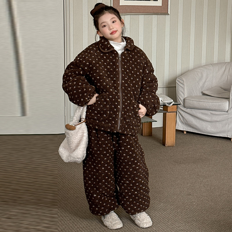 儿童睡衣女童秋冬款2025新款三层夹棉加绒加厚女大童外出家居服潮,淘宝优惠券,粉丝福利购,淘宝优惠卷