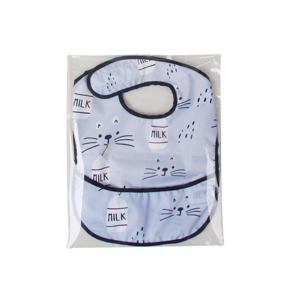 Baby waterproof cartoon eating bib baby three-dimensional saliva napkin supplementary food feeding bag children's washable light bib