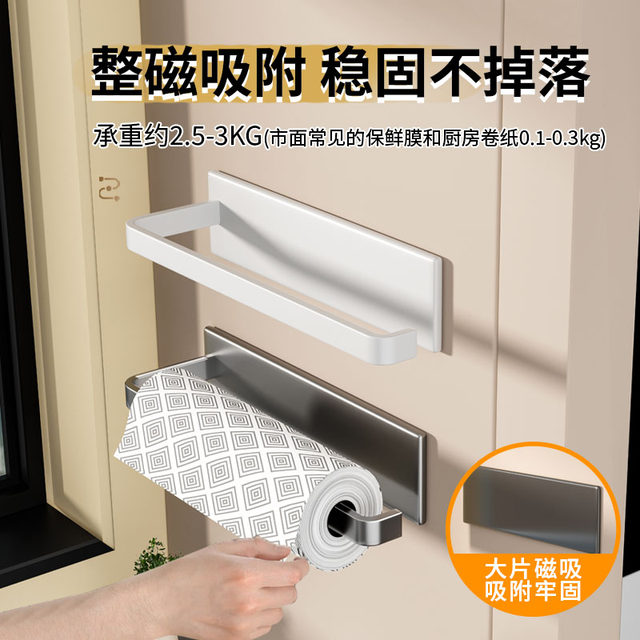 Kitchen magnetic refrigerator outer plastic wrap holder anti-slip