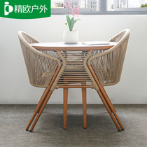 Balcony Table And Chairs Casual Rattan Chair Tea Table And Chairs Combination Outdoor Tea Table Chairs Three Sets A Table Two Chairs Creative Tea Table