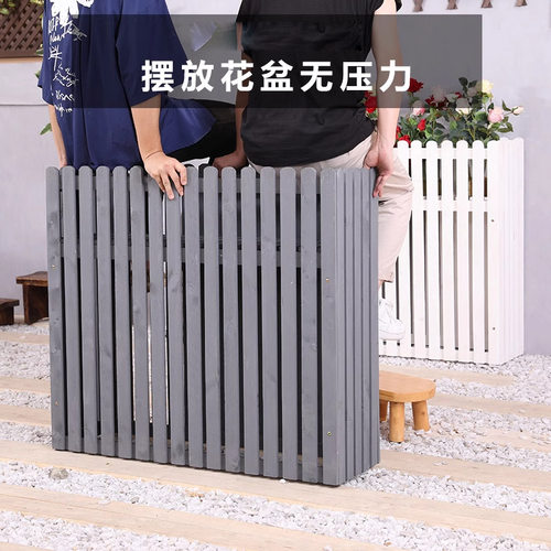 户外防腐木花箱餐厅隔断花架阳台室外庭院花槽实木栅栏花盆架围栏 - 图3