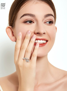 恋尚爱女925银甜美纯银女戒戒指