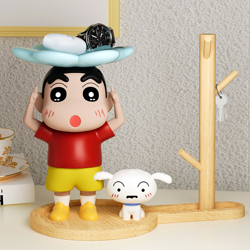 蜡笔小新潮玩手办摆件钥匙收纳玄关客厅装饰置物架乔迁创意礼物 - 图3