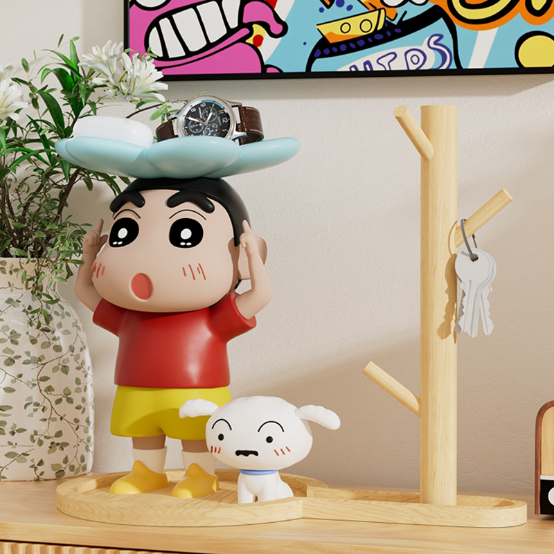 蜡笔小新潮玩手办摆件钥匙收纳玄关客厅装饰置物架乔迁创意礼物 - 图2