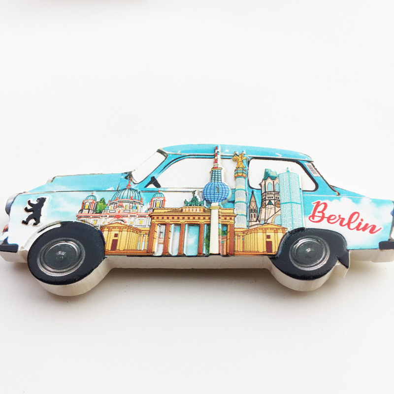 德国首都柏林创意轿车风景旅游纪念装饰工艺品磁性冰箱贴收藏礼物
