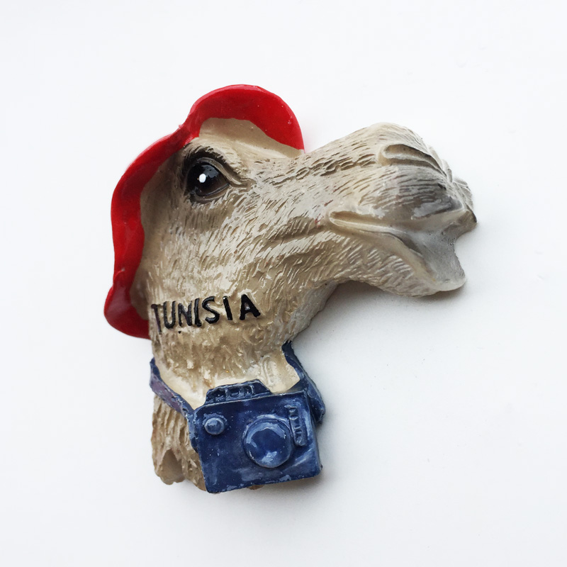 非洲突尼斯骆驼头创意旅游纪念装饰工艺品立体彩绘磁性冰箱贴礼物 - 图0
