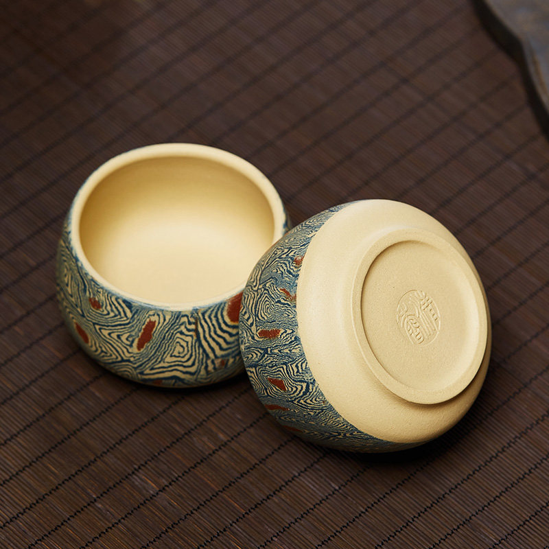 尊壶宜兴紫砂品茗杯泥绘主人杯原矿绞泥小茶碗茶杯单杯子陶瓷茶具,淘宝优惠券,粉丝福利购,淘宝优惠卷