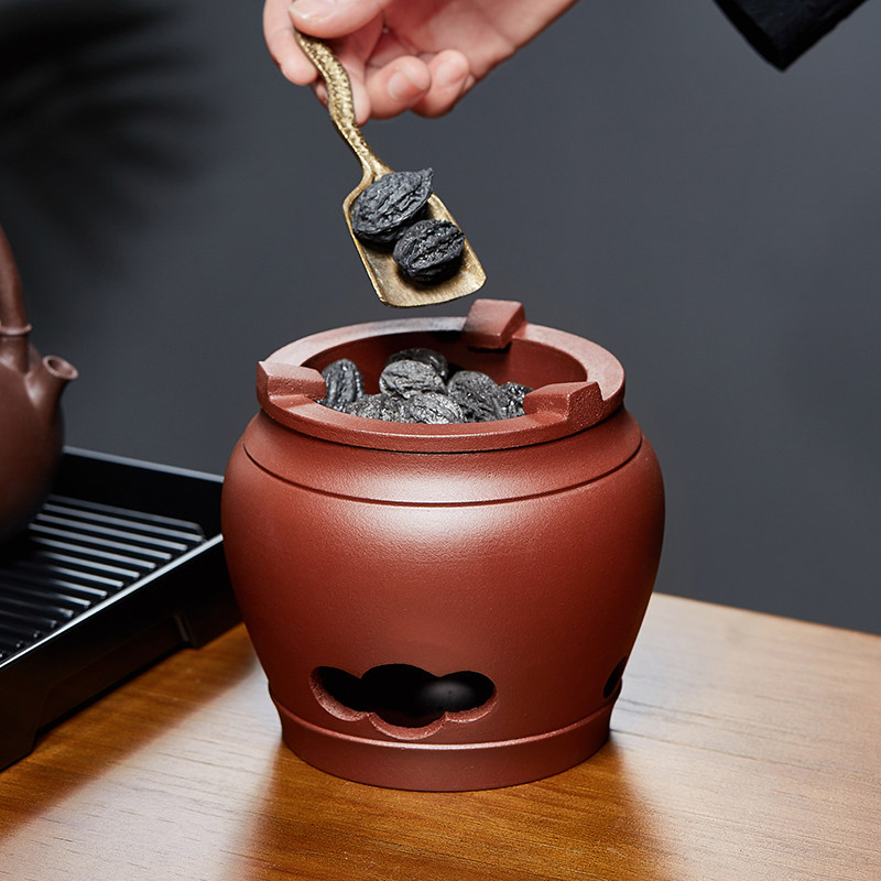 紫砂炭炉围炉煮茶炭火炉套装烤火炉泥炉家用老式煮茶器室内煮茶壶,淘宝优惠券,粉丝福利购,淘宝优惠卷