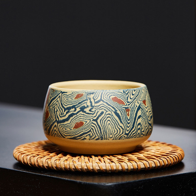 尊壶宜兴紫砂品茗杯泥绘主人杯原矿绞泥小茶碗茶杯单杯子陶瓷茶具,淘宝优惠券,粉丝福利购,淘宝优惠卷