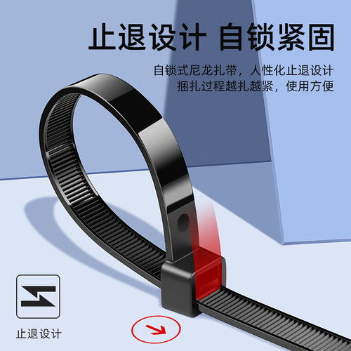 山泽扎带多功能绑带扎线束带自锁式黑色尼龙扎带HZD-12 HZD-11 HZD-13 ZD-32 ZD-33 ZD-34 ZD-35 ZD-36 ZD-37 - 图1