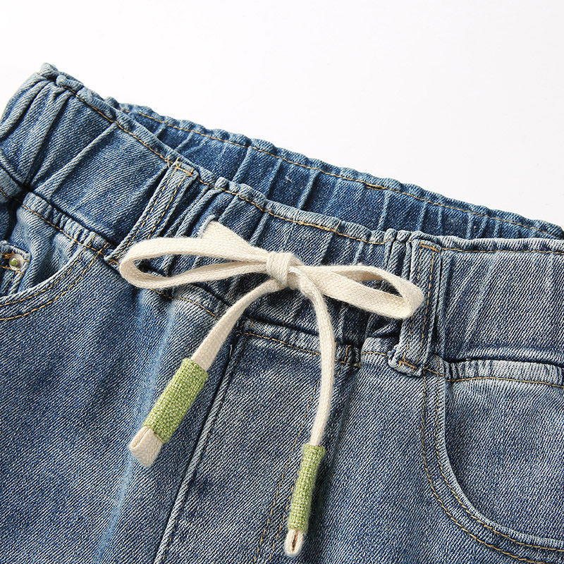 阿玛施松紧腰女士2020年新款牛仔裤 zhenya臻娅牛仔裤