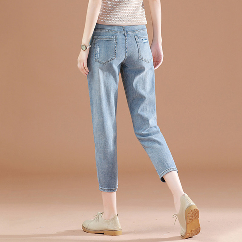 阿玛施2020夏季新款七分显瘦裤子 zhenya臻娅牛仔裤