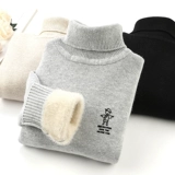 Детский утепленный белый базовый приятный телу свитер для мальчиков, детская одежда