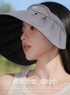UPF50+大帽檐黑胶遮阳防晒帽