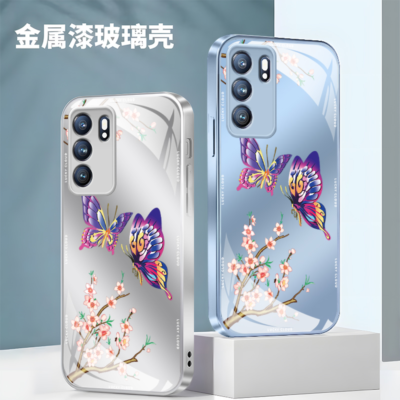 opporeno6手机壳新款opporeno5全包防摔保护套reno6pro玻璃高端新品reno5pro潮牌男女款高级感网红情侣手机套 - 图3