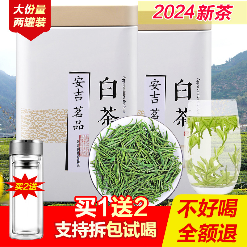 正宗白茶安吉高山特级2024年新茶礼盒装珍稀口粮绿茶雨前散装茶叶-图0