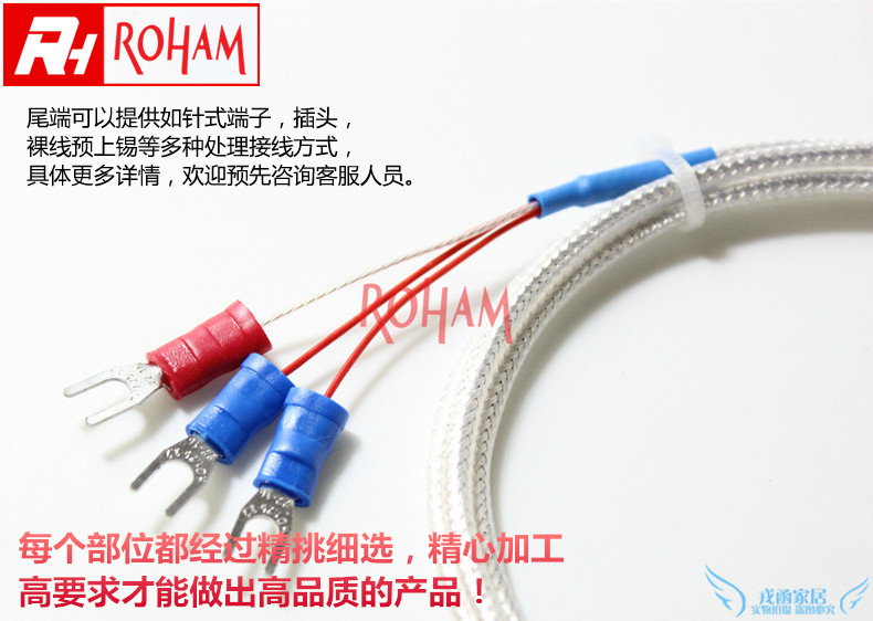 RH-8028热电阻 pt100铂电阻 M6螺钉式温度传感器带屏蔽温度探头-图0