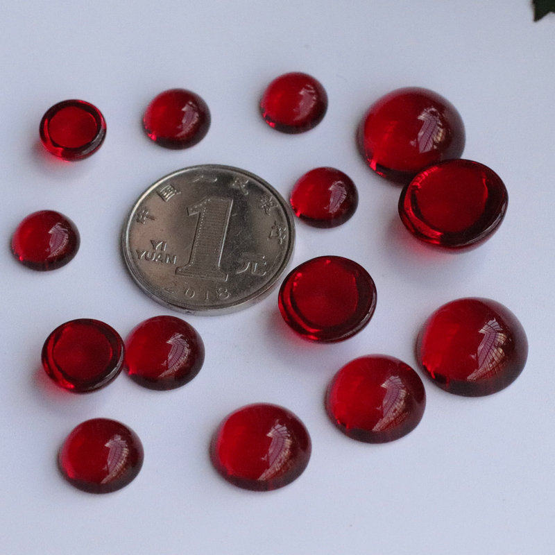 圆形戒面仿红宝石红玛瑙色琉璃水晶玻璃戒面贴片手工diy饰品配件,淘宝优惠券,粉丝福利购,淘宝优惠卷