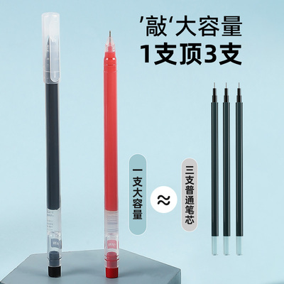 贝发盖帽式大容量中性笔