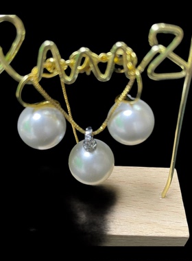 银S925大珠耳环女高跟鞋耳钩耳饰耳坠（不带链子）