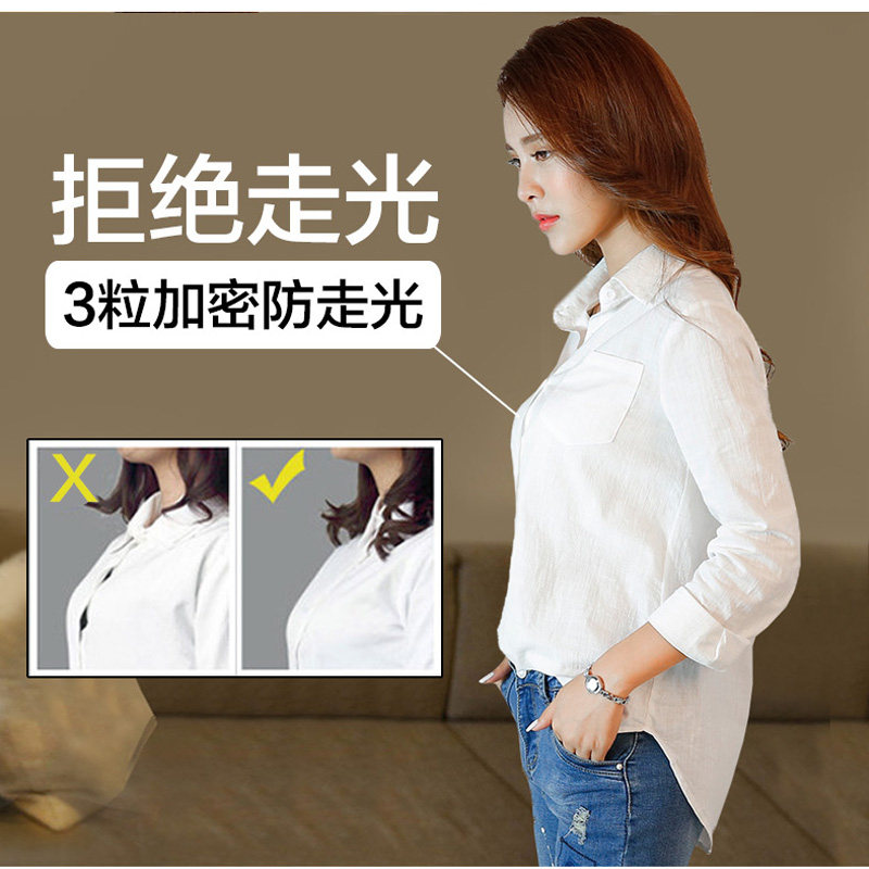 棉麻白色女2020新款夏装宽松衬衫 bolowo衬衫