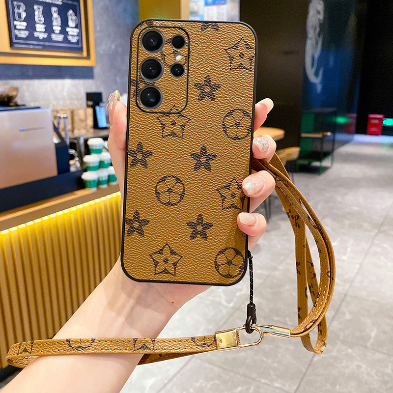 louiedennis适用 三星s25手机壳s23皮质ultra欧美风s24硅胶壳s21保护套s22外壳s20防摔+挂绳fe皮革note20防摔 - 图3